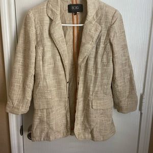 BCBG Paris Cotton Linen Natural Woven summer jacket Sz 2